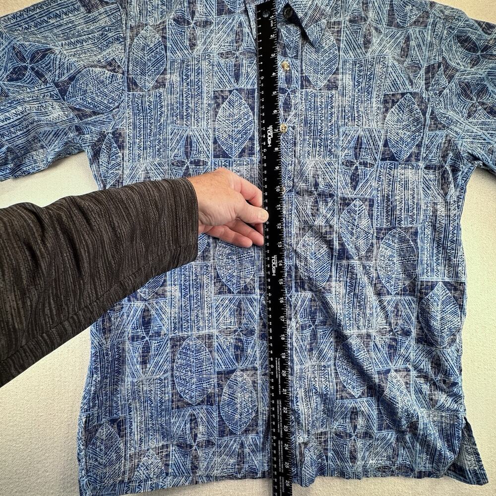Hawaiian Shirt M Blue Men's Honolulu Tribal Island Style All Over Print Cooke St - Picture 6 of 7